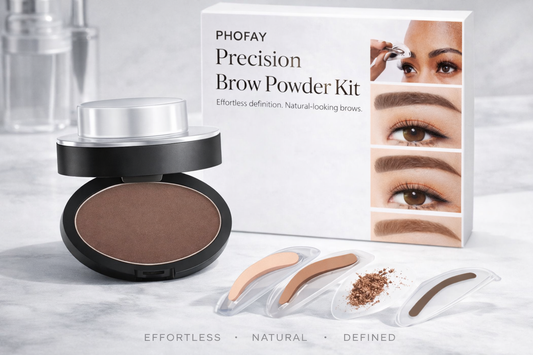 Eyebrow Powder Stamp Tint Stencil Kit Cosmetics Professional Makeup Waterproof Eye Brow Stamp Lift Eyebrow Enhancers Stencil Kit