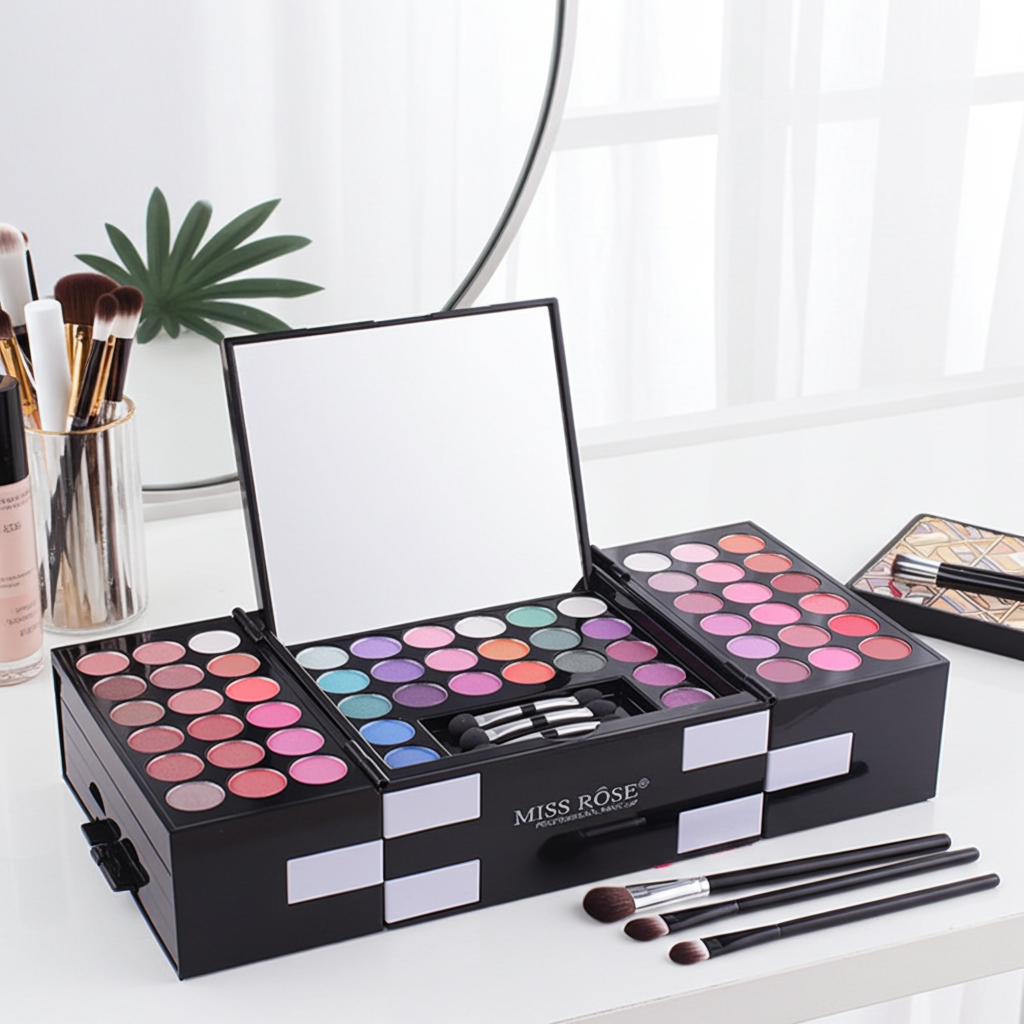 Miss Rose 144 Color Eyeshadow Kit For Makeup Enthusiasts Bold Pigmented Palette With Endless Shimmer